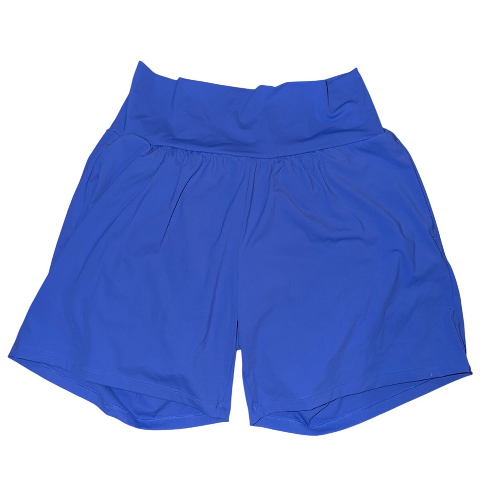 Halara Royal Blue High Rise Athletic Running Shorts with Back Zip Pocket